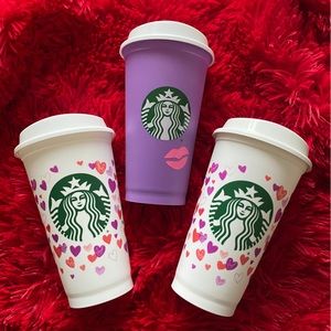 Starbucks Color Changing Valentine Cups - Lot of 3